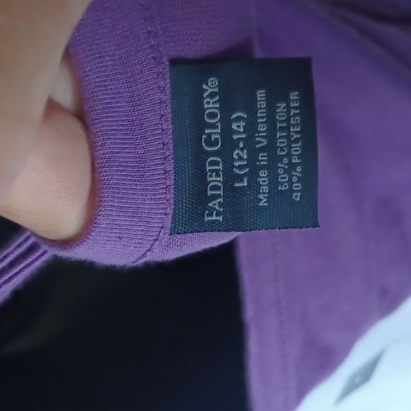 Faded Glory Purple Summer Dress Knee Length Fabric Knit Size L (12-14) New - Picture 6 of 6